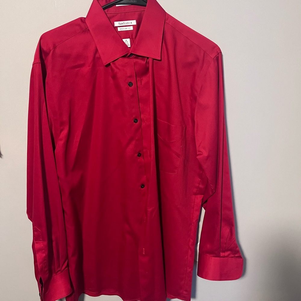 Tasso Elba Men's Bold Red Dress Shirt